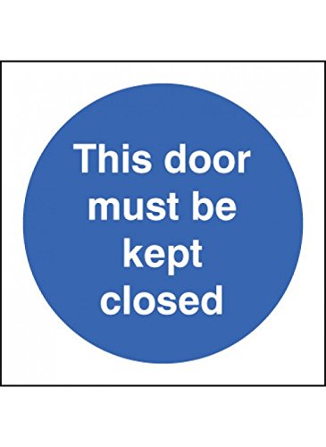 Caledonia Signs 11608F This Door Must be Kept Closed Sign, Rigid Plastic, F: 200 mm x 200 mm