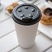 50-CT Disposable Black Lid for Coffee and Tea Cups - Fits 8-OZ, 12-OZ and 16-OZ Cups: Perfect for Coffee Shops, Juice Shops, and Restaurant Takeout - Recyclable Polystyrene Cup Lid - Restaurantware