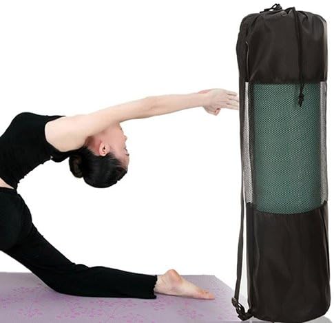 B5645ellsPortable Useful Pilates Nylon Yoga Mat Bag Carrier Mesh Center Adjustable Strap