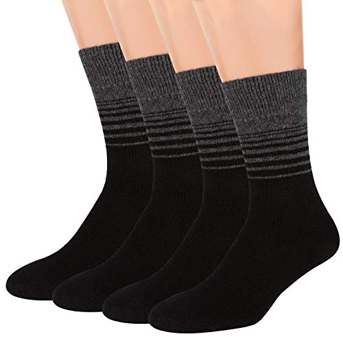 Air Wool Socks, 2 packs Merino Wool Organic Cotton Rich Mens Black