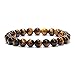 Natural Stone Beads 100pcs 8mm Tiger Eye Round Genuine Real Stone Beading Loose Gemstone Hole Size 1mm DIY Smooth Beads for Bracelet Necklace Earrings Jewelry Making (Tiger Eye, 8mm)