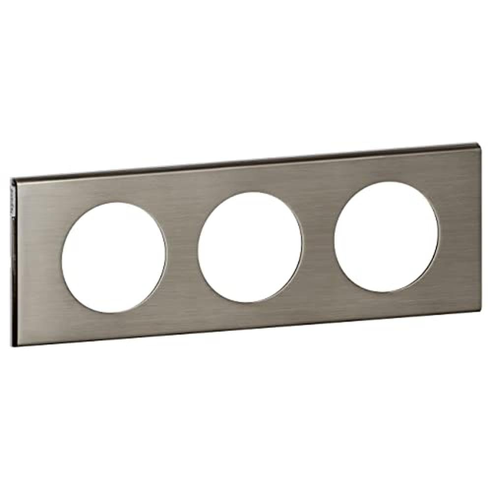 Legrand Céliane2 Plaque with 3 Holes, Grey, LEG69103