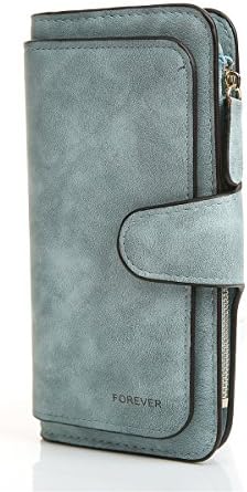 Women Short Wallet Leather Small Minimalism Zipper Card Holder Purse (Long Green)