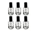 NaRaMax Empty Polish Bottle Clear + Brush + Mixing ball + Black Cap 0.5 Oz - 6 Pieces