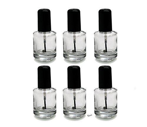 NaRaMax Empty Polish Bottle Clear + Brush + Mixing ball + Black Cap 0.5 Oz - 6 Pieces NaRaMax Empty Polish Bottle Clear + Brush + Mixing ball + Black Cap 0.5 Oz - 6 Pieces