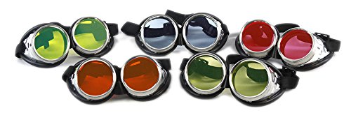 Pawstar Metal Frame Uber Goggles UV Reactive Lens Steampunk Costume