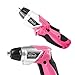 Apollo Tools Lightweight Cordless Screwdriver Set Includes Rechargeable 3.6 Volt Li-ion Screwdriver and 45 Piece Accessory Set in Black Carrying Case- Pink Ribbon- Pink - DT4944P