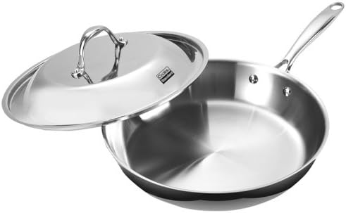 Cooks Standard 12 inch Fry Pan with Dome Lid Multi-Ply Clad Stainless Steel