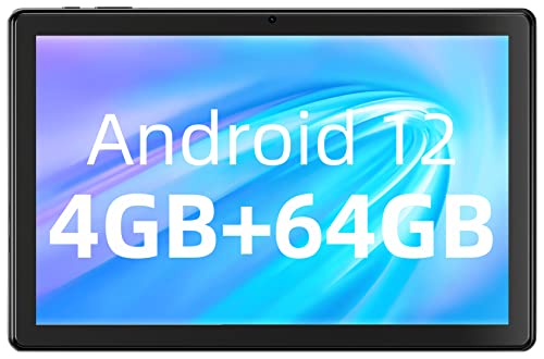 SGIN Tablet Android 12 Tablets 10.1 Inch, 4GB RAM 64GB ROM Tablet with Octa-core Processor(up to 2.0 GHz), 1280x800 IPS, 2MP + 5MP Camera, Bluetooth 5.0, GPS, 6000mAh, TF Card 256GB Expansion, Black