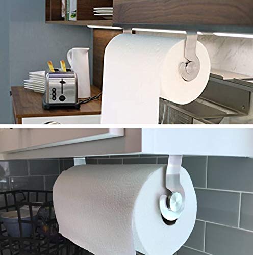 Adhesive Paper Towel Holder, Under Cabinet Towel Rack for Home Kitchen, 304 Stainless Steel-Rustproof No Drilling
