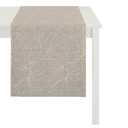 APELT 4887_48x135_25 Tischläufer 'Jaquard Magnolie', naturtöne