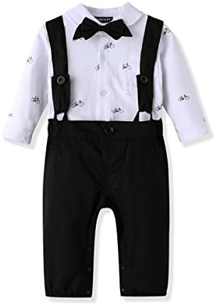 FERENYI US Baby Boys Bowtie Gentleman Romper Jumpsuit Overalls Rompers