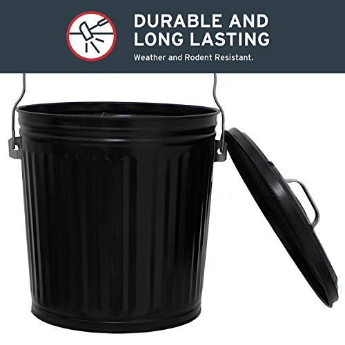 Behrens B907P Galvanized Steel Wood Stove and Fireplace Ash Can, 7 1/2