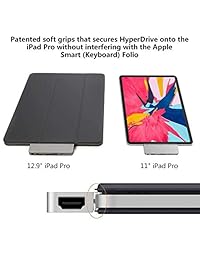 HyperDrive USBC Hub Adapter 6-in-1 Dongle with USB C PD Charging, 4K HDMI, USB 3.0, 3.5mm Headphone Jack, SD, Micro SD - Compatible with iPad Pro 2018 (Space Gray)