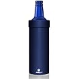 JIVILILM Vacuum insulated Double wall stainless steel holder for 16oz slim aluminum beer bottles (Navy Blue)