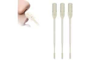 OZDOZD Nose Hair Trimmer, 2025 New Double-Sided Nasal Hair Cutter for Women Men, Manual 360° Rotating Nostril Hair Removal Tool, Nose Hairs Cutter for Home Travel Daily Use (Beige, 3PCS)