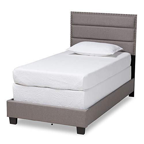 Baxton Studio Beds (Box Spring Required), Single, Grey/Black