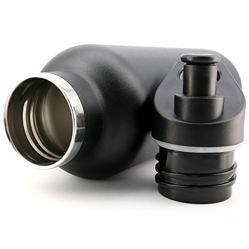 TOPOKO 25oz Hydro Double Wall Flask Stainless Steel Water Bottle, Bite Valve Top, Vacuum Insulated, Sweat Proof, Leak Proof Sports Thermos. Standard Mouth 25oz, BPA-Free, Keep Cold 24 Hours (Black) - Image 6