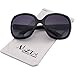 AMZTM Women Polarized Sunglasses Classic Simple Driving Shades Retro Oversized Goggles All-match Large Frame Eyewear -Black