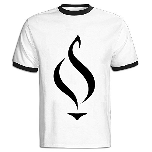 Short Sleeve Black L Black-Flame 100% Cotton T Shirt For Men New Round Neck T-shirt