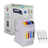 INKUTEN 4 Refillable Cartridges for RICOH GC-41 GC41 GC41K GC41C GC41M GC41Y with Auto Reset Chips (Empty) 100% Compatible with Sublimation Ink Heat Press Ink