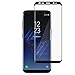 BONUM Full Coverage, HD Ultra-Clear, Anti-Fingerprint, Bubble-Free Curved Protection Tempered Glass Screen Protector for Galaxy S8 Plus - Black
