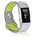 POY Replacement Bands Compatible for Fitbit Charge 2, Adjustable Breathable Wristbands with Air Holes Straps, Large Gray Yellow 1PC