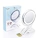 KEDSUM 1X & 10X Magnifying Makeup Mirror, Double Sided Lighted Vanity Mirror with 360 Degree Rotation, Battery Operated, Natural White Light
