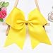 CN Girls Cheer Bow with Ponytail Holder for Cheerleading Girl Pack of 10 Yellow