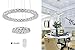 KKMYWAN Modern Crystal Chandeliers Dimmable Round Pendant Lighting with Remote 2 Rings LED Ceiling Hanging Light Fixture for Foyer Dining Room Living Room Bedroom, 3000K/4000K/6000K 15.75”+7.7”