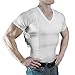 ConcealmentClothes Men’s Concealed Carry CCW Holster Shirt for Pistols & Accessories, V-Neck, White, 2XL