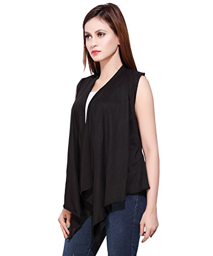 bfly women's sleeveless viscose shrugs-pack of 2 (black & white)