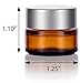 (6 pack) 5 ml 1/6 oz Amber Glass Balm Jars with Silver Matte Smooth Lids