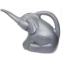 ZLLJH Cute Baby Elephant Watering Can w/Real Eyes, 2 Quart, Gray