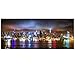 sechars - New York City Wall Art Manhattan Skyline Panorama on Cloudy Night Picture Giclee Art Print Modern Home Office Wall Decoration