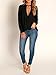 Ninimour Womens Keyhole Design Cross High-low Plunge Loose Blouse XL Black