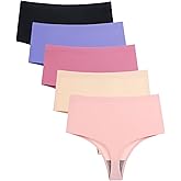 Bolivelan High Waist Thongs Seamless Stretch Comfortable Cool Panties