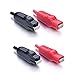 WSERE 4 Pack 20A PVC Sheathed Alligator Clamps Crocodile Clips Insulated Battery Clip for Various Electrical Projects, Safety and Reliable