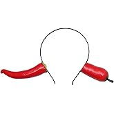BESTOYARD Funny Pepper Headband for Adults - Lightweight Foam Chili Pepper Hair Accessory for Party Cosplay Halloween and Photo Props 11.81 Inch