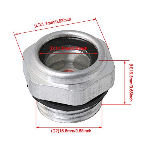 image for CNBTR G3/8 Aluminum Alloy Hexagon Shape Screw-in Type Oil Level Sight 