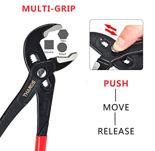 THANOS Tongue and Groove Pliers.Slip Joint Pliers.Water Pump Pliers with Push Button, Quick Adjust Channel Locks Pliers,Plumbing Pliers 10inch