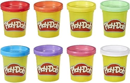Rainbow Pack 8 x 56g Dosen, Bastel-Set mit hochwertiger Knetmasse in 8 fröhlichen Farben, fördert die Feinmotorik und das Gestalten, kreatives für Kinder ab 2 Jahren