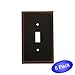 Cosmas 65003-ORB Oil Rubbed Bronze Single Toggle Switch Plate Switchplate Cover - 5 Pack