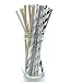 Graduation Party Straws (25 Pack) - Black, Silver, Gold Graduation Party Supplies, High School Graduation, College Graduation, New Year's Eve Party Decor