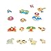 FunsLane 6 Pack Wooden Peg Puzzles for Toddlers - Alphabet, Numbers, Animals, Vehicles, Ocean, Fruits- Great Gift for Girls and Boys Christmas, Preschool Educational Development Toy