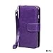 iPhone 5C Case, xhorizon TM FLK Premium Leather Folio Case [Wallet Function] [Magnetic Detachable] Fashion Wristlet Purse Soft Flip Multiple Card Slots Case Cover for iPhone 5C (Purple)