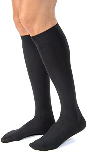 Jobst for Men Casual 15-20 Closed Toe Knee High Compression Socks Black Large