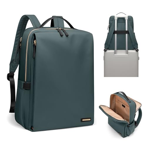 Elegant Women's Airline Approved Laptop Backpack Perfect for Work, University and Travel Multifunctional Casual Backpack Fits 15.6 Inch Notebook (Dark Green)