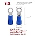 Hilitchi 100Pcs 16-14AWG Insulated Terminals Ring Electrical Wire Crimp Connectors (Blue, M4)
