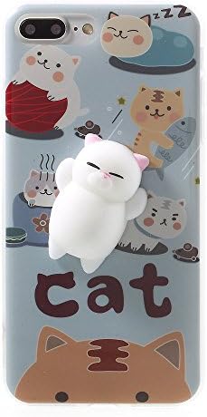 iPhone 7 Plus 3D Squishy Case, Aigogo Cute Kawaii Cartoon Animals Soft Phone Case Cover Anti Stress Anxiety For iPhone 7 Plus 5.5 inch (Lazy Cat#2)